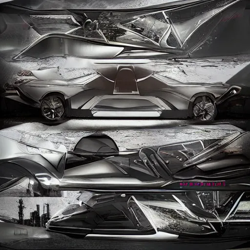 Image similar to khyzyl saleem car :: Rolls-Royce 103EX concept : medium size: 7, u, x, y, o form panels: motherboard forms zaha hadid architecture big size forms brutalist medium size forms sci-fi futuristic setting ultra realistic photography, keyshot render, octane render, unreal engine 5 render , high oiled liquid glossy specularity reflections, ultra detailed, 4k, 8k, 16k blade runner 2049 color colors Cyberpunk 2077, ghost in the shell, thor 2 marvel film, cinematic, high contrast: tilt shift: sharp focus