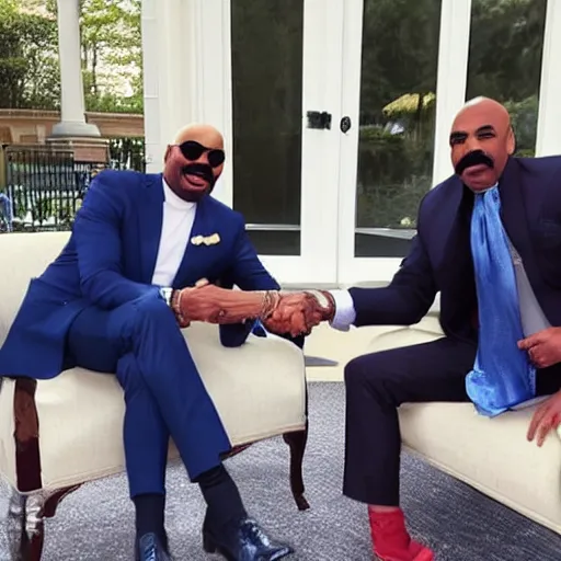 Image similar to rapper steve harvey meeting president steve harvey