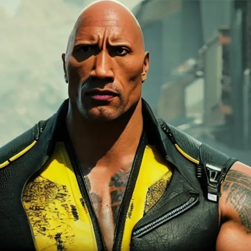 Prompt: Dwayne The Rock Johnson Cyberpunk 2077 mod