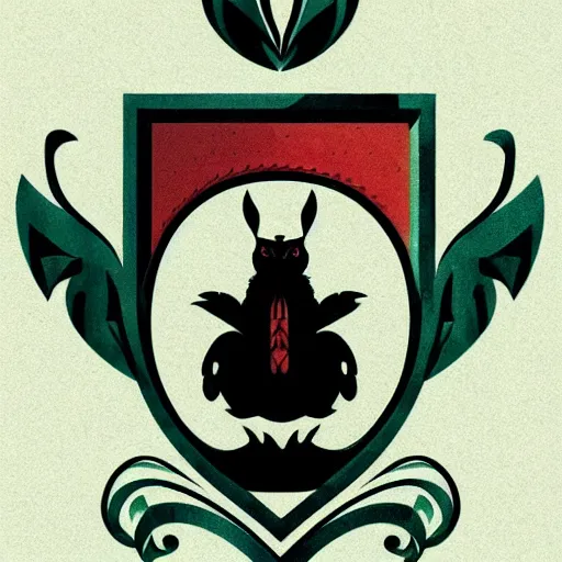 Prompt: devon rex family crest with apple logo, style of kilian eng, light, high fantasy, illustration, tattoo