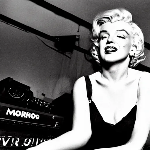 Image similar to marilyn monroe on the dj decks