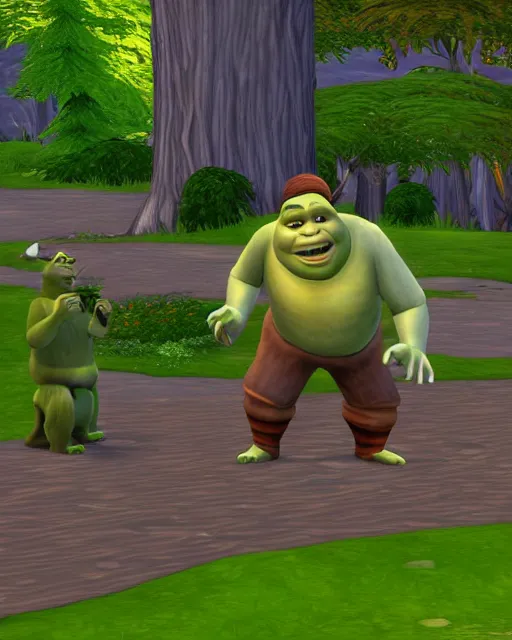 Image similar to shrek in the sims 3 has a problem