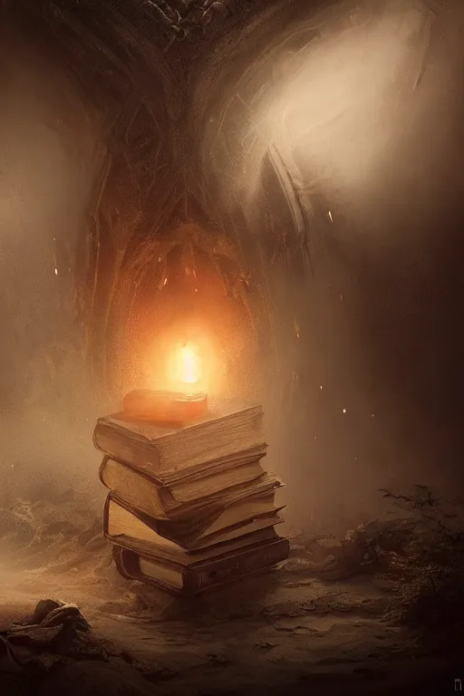 Image similar to A old dusty book opening a magical portal, dramatic lighting, cinematic, establishing shot, extremely high detail, foto realistic, cinematic lighting, post processed, concept art, high details, cinematic, 8k resolution, beautiful detailed, photorealistic, digital painting, artstation, concept art, smooth, sharp focus, artstation trending, octane render, unreal engine