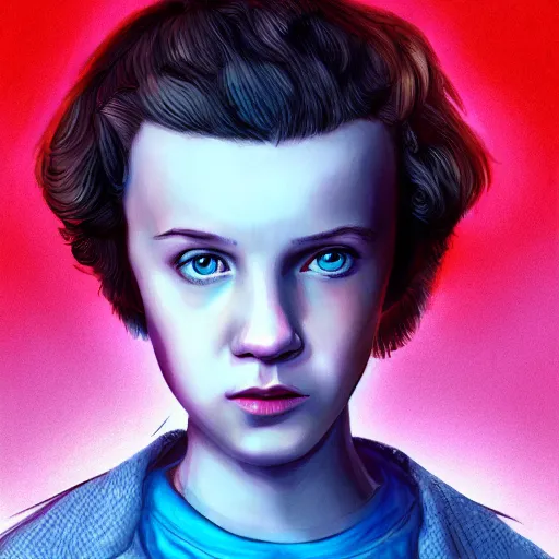 Prompt: a portrait of Eleven from Stranger things by Bowater Charlie , fantasy , digital, character,