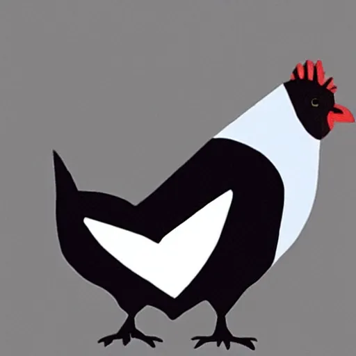 Image similar to an all black chicken spotted with small white heart shapes