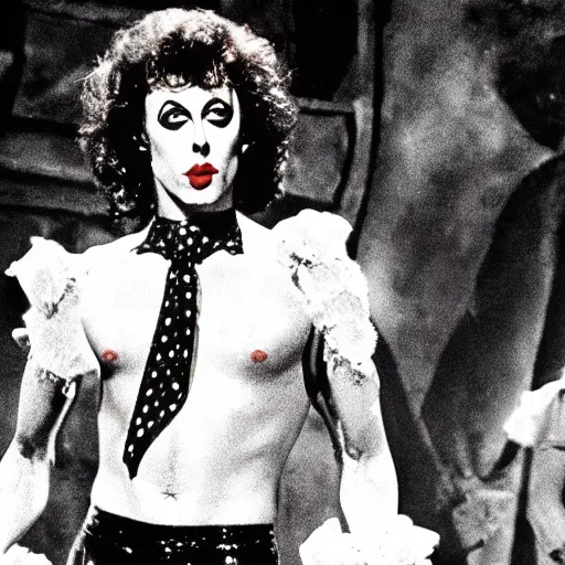 Prompt: tim curry in rocky horror picture show