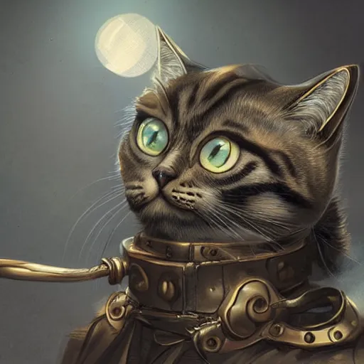 Prompt: cat concept art, steampunk, sharp focus, illustration, concept art by tooth wu