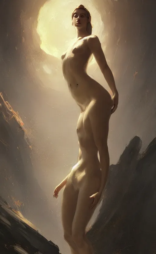 Image similar to a painting of the goddess venus trending on artstation in the style of greg rutkowski