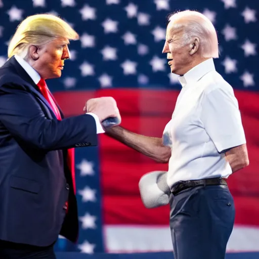 Prompt: Donald Trump punching Joe Biden