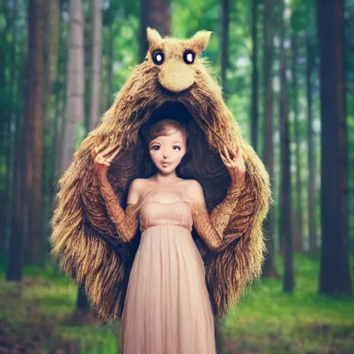 Image similar to very very very very cute V, portrait, pixar style, forest background, cinematic lighting, award winning creature portrait photography