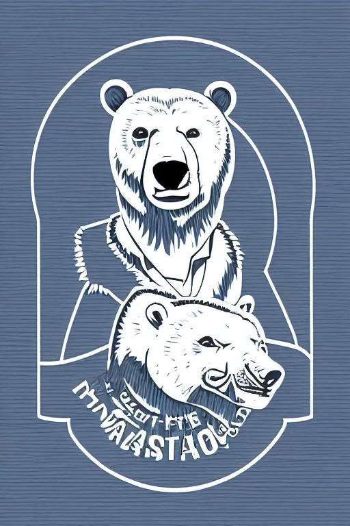 Image similar to Portrait of a polar bear, mafia, gangster, sticker, colorful, illustration, highly detailed, simple, smooth and clean vector curves, no jagged lines, vector art, smooth