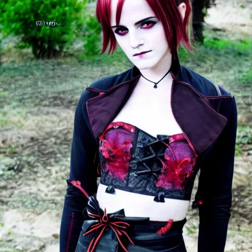 Prompt: Goth Emma Watson Anime Girl