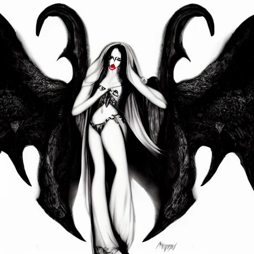 Image similar to vampiric angel, gothic