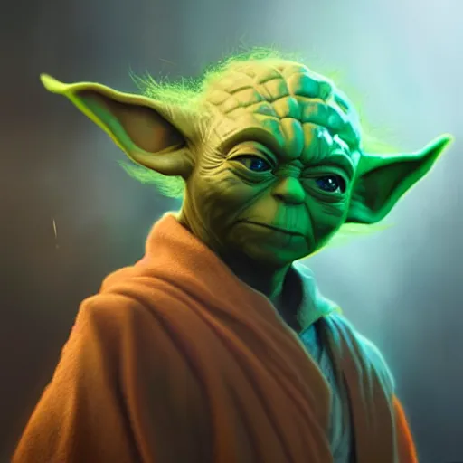 Prompt: yoda super saiyan, cinematic lighting, highly detailed, concept art, art by wlop and artgerm and greg rutkowski, masterpiece, trending on artstation, 8 k