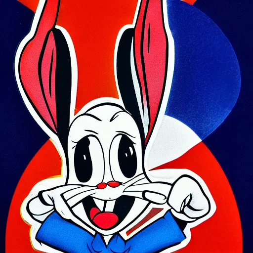 Image similar to bugs bunny gangster with blood spray, rule of thirds, airbrush, insanely detailed, photorealistic, 8 k.