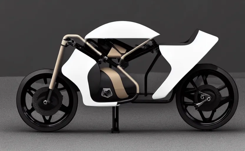 Prompt: a stylish motorcycler ; designed by marc newsom, zaha hadid, blonde, joseph and joseph, natural materials ; industrial design ; behance ; le manoosh ; pinterest ; if design award ; reddot design award