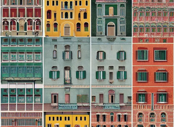 Prompt: symmetry!! italian city, a beautiful painting representative of the art style of wes anderson and spike jonze
