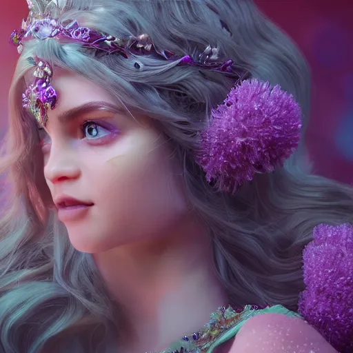 Image similar to wonderful princess of amethyst with fair skin, ornate 8 k gorgeous intricate detailed, accent lighting, dramatic light, octane render