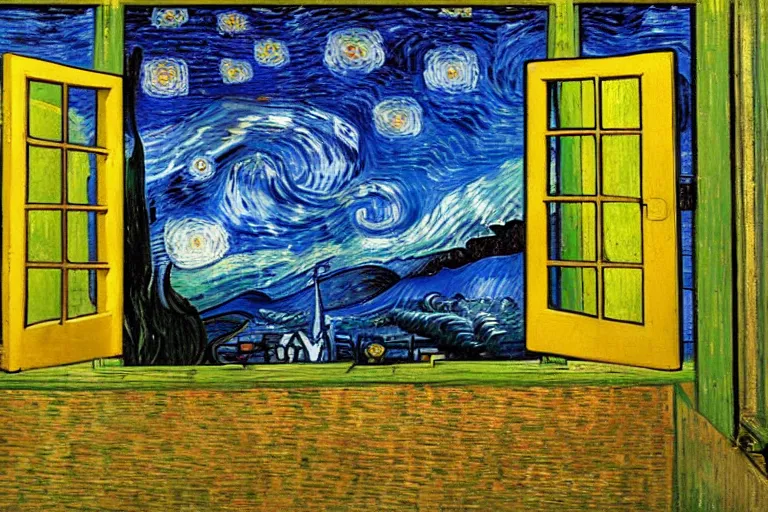 Image similar to window to space, Vincent van Gogh