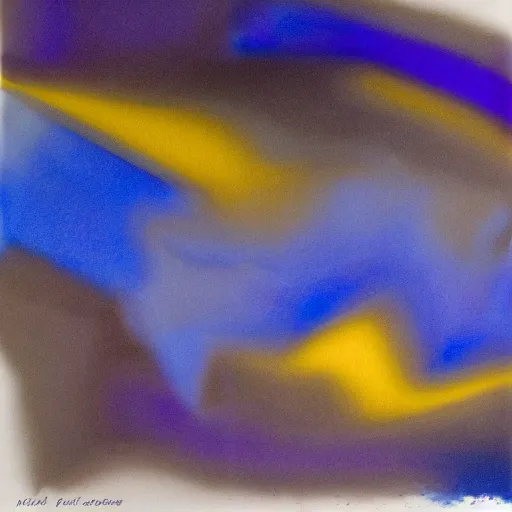 Prompt: abstract, blue, purple, yellow, burnt umber, edgy composition