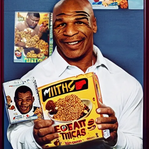 mike tyson's cereal brand ear'eoes, with a picture on Stable