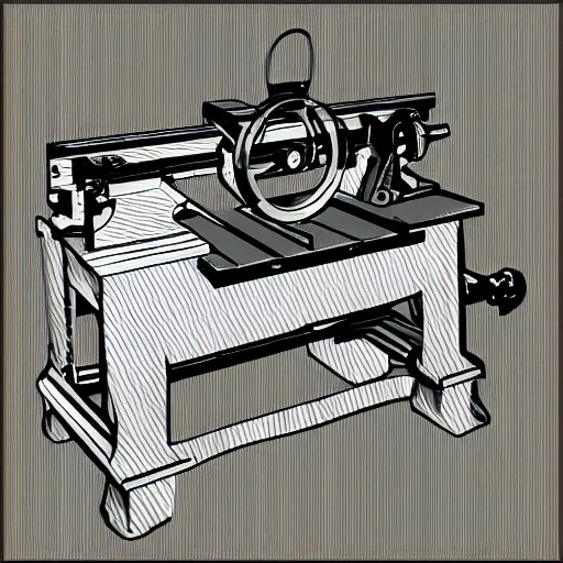 Image similar to lathe, woodworking, vector art