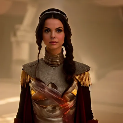 Image similar to victoria justice as princess padme in star wars episode 3, 8 k resolution, cinematic lighting, anatomically correct