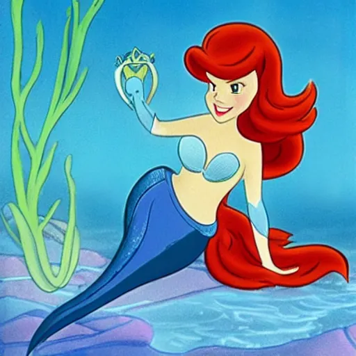 Image similar to Ariel the little mermaid, battle worn, fighting,