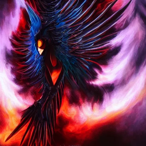 Prompt: the dark pheonix, artstation hall of fame gallery, editors choice, #1 digital painting of all time, most beautiful image ever created, emotionally evocative, greatest art ever made, lifetime achievement magnum opus masterpiece, the most amazing breathtaking image with the deepest message ever painted, a thing of beauty beyond imagination or words