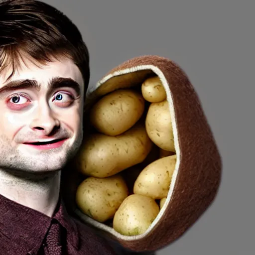 Image similar to daniel radcliffe as potato chair