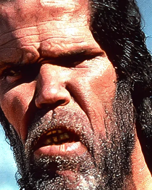 Image similar to film still close up shot of ron perlman in the movie a fistful of dollars. photographic, photography