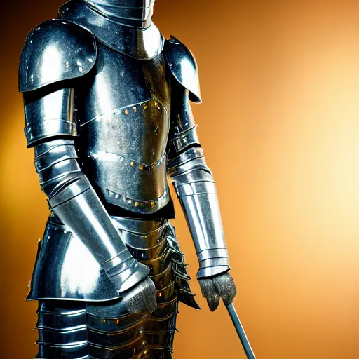 Image similar to knight wearing wearing armor infused with magic, shallow depth of field, moody lighting, 8 k,