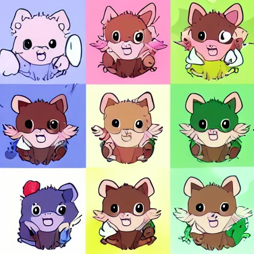 Image similar to baby hedgehogs in the style of cute anime, adorable, cute, art station