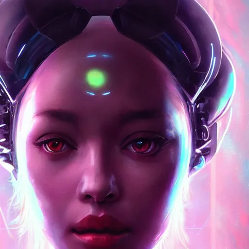 Prompt: alien cybernetic holographic princess, detailed portrait, intricate complexity, by greg rutkowski, artgerm, ross tran, conrad roset, takato yomamoto, ilya kuvshinov. 4 k, beautiful, cinematic dramatic atmosphere