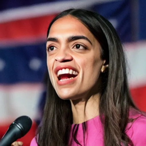 Prompt: Alexandria Ocasio-Cortez as a succubus running for office