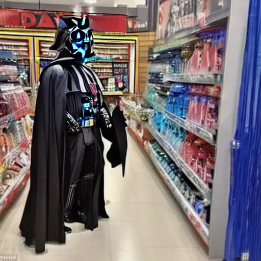 Image similar to I saw darts vader shopping yesterday it was so weird