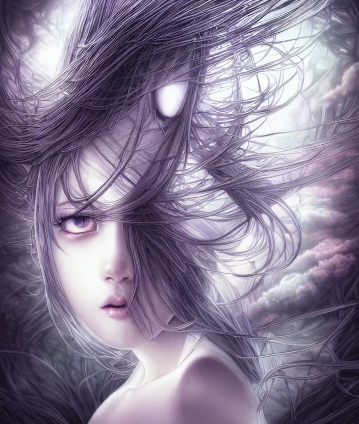 Prompt: ' lost in a lucid dream, my soul drifted away ', ultra great shadowing, ultra 3 d shadowing, ultra reflective surfaces, illustrated completely, ultra 8 k mega detailed pencil illustration, ultra detailed pencil illustration, intricate, epic composition, masterpiece, bold complimentary colors, very very kawaii, stunning masterfully illustrated by artgerm, range murata.