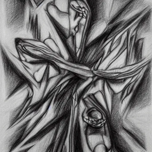 Prompt: greed, pencil art, 7 deadly sins