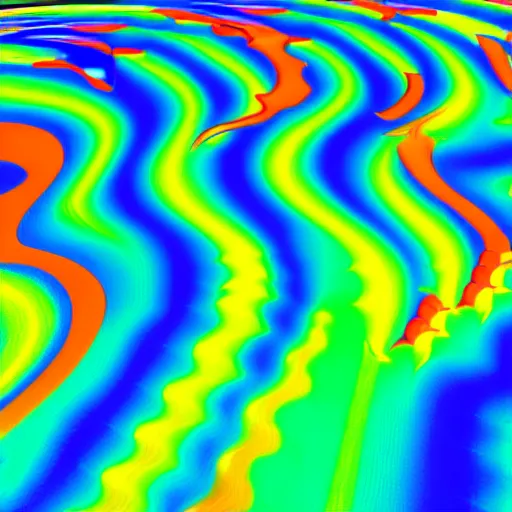 Image similar to a Fluid Simulation of a space shuttle, large eddies, Colourful, CFD , Multiphase flow, hexagonal mesh