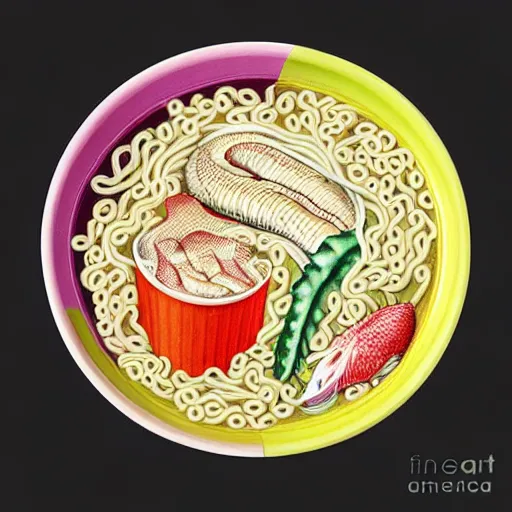 Prompt: anatomical diagram of instant noodle cup, by maria sibylla merian, styrofoam instant ramen cup, maruchan