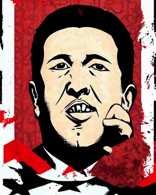 Image similar to Hugo Chavez portrait in Persona 5, Persona 5 style, anime