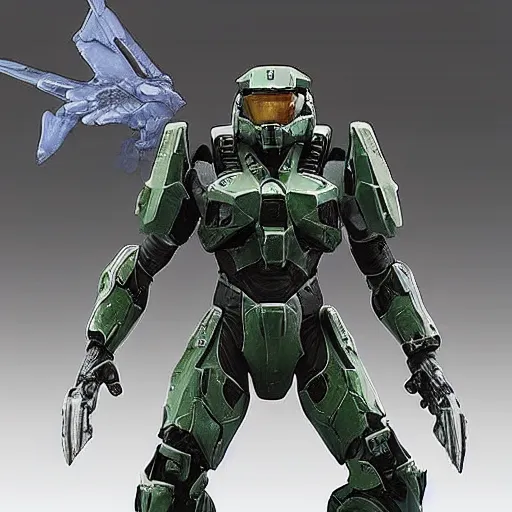 Image similar to “award winning diorama of The Arbiter on Halo. Used in Halo marketing campaign in 2007”