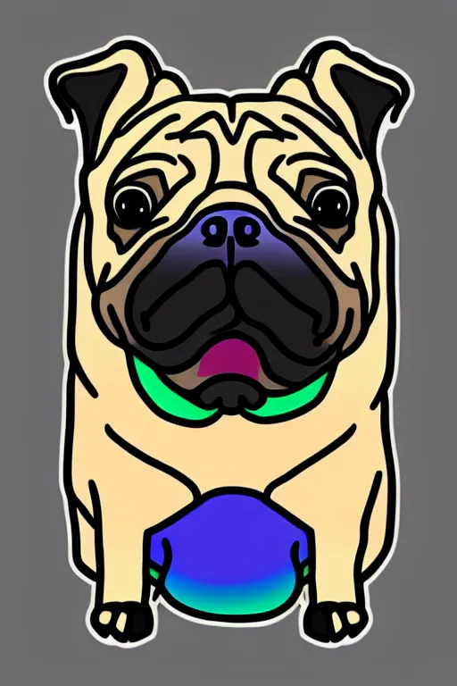 Image similar to Portrait of a bi chungus pug, sticker, colorful, illustration, highly detailed, simple, smooth and clean vector curves, no jagged lines, vector art, smooth