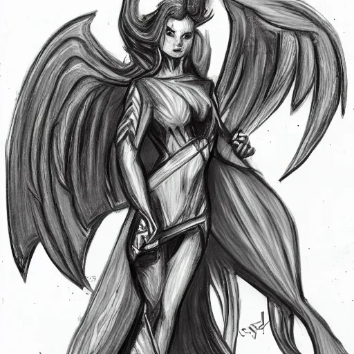 Image similar to archangel girl sketch