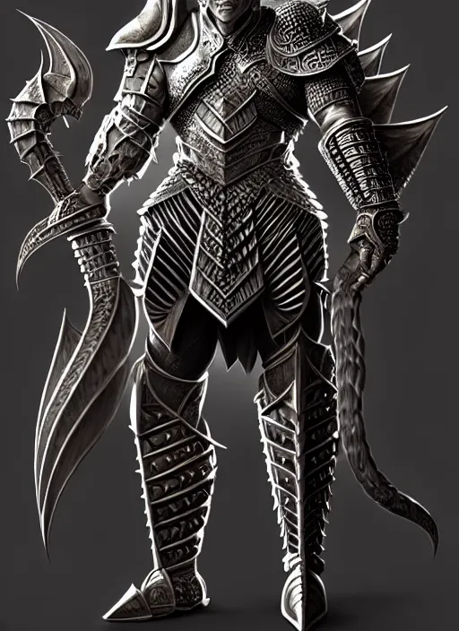 Image similar to intricate ornate heavy armor!!! muscular and tall dnd male dragonborn!! draconian!! character concept art, sharp focus, octane render! unreal engine 5! highly rendered!! trending on artstation!! detailed linework!! illustration by artgerm, wlop, and chie yoshii