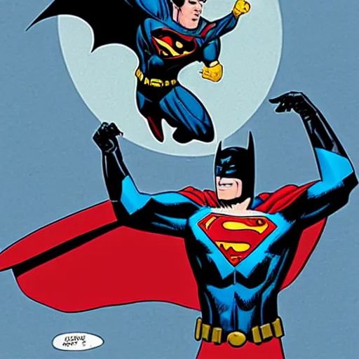 Image similar to batman with superman, by ty templeton, comic book art