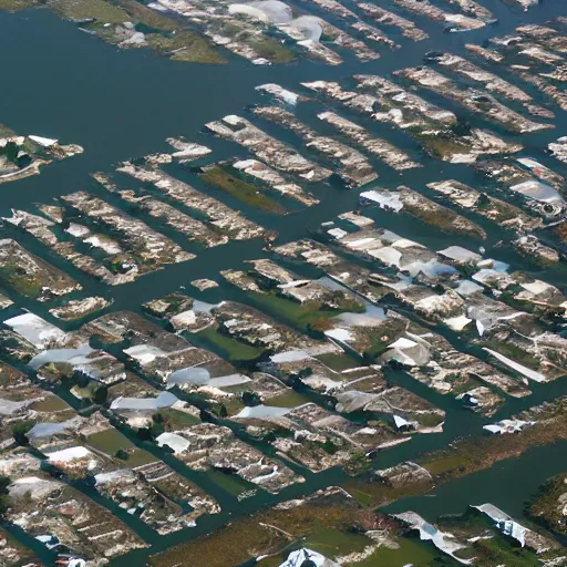 Prompt: hurricane katrina aerial view,