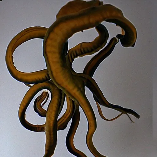Image similar to cardboard cutout of eerie eldritch tentacles, cut out of cardboard, realistic