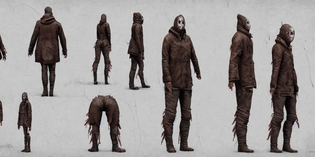 Image similar to silent hill creature, character sheet, concept design, contrast, hot toys, kim jung gi, greg rutkowski, zabrocki, karlkka, jayison devadas, trending on artstation, 8 k, ultra wide angle, pincushion lens effect