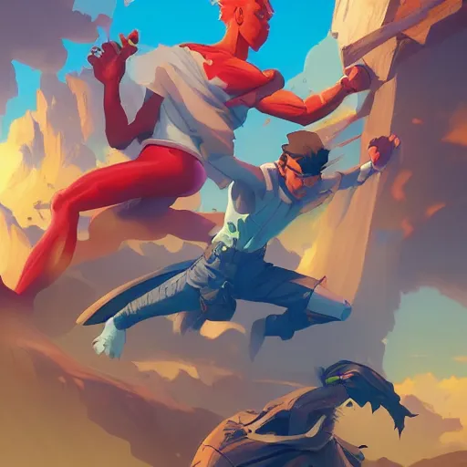 Image similar to hero world reboot 1 9 9 4, behance hd by jesper ejsing, by rhads, makoto shinkai and lois van baarle, ilya kuvshinov, rossdraws global illumination